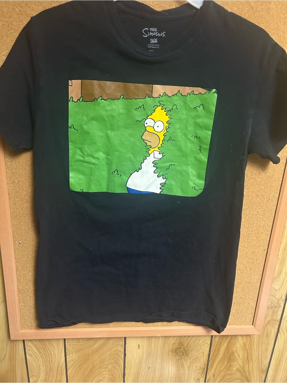 The Simpsons Black Graphic T-Shirt - Homer Bush Scene